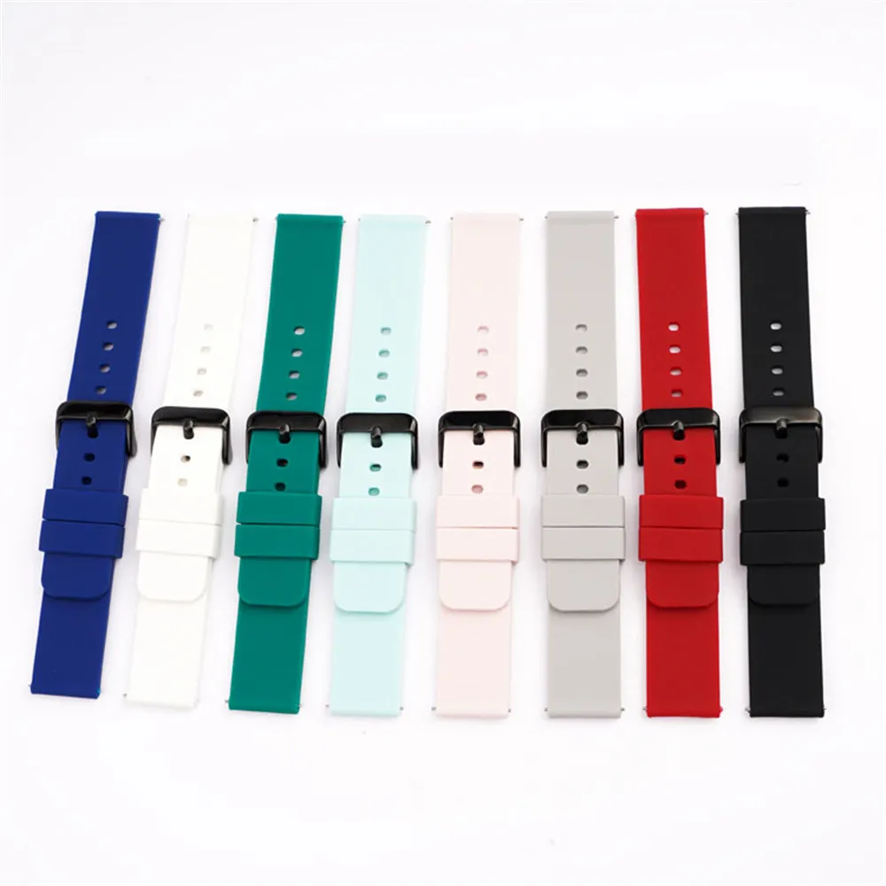 14mm 16mm 18mm 20mm 22mm 24mm Silicone Band Strap Quick Release Watchband Bracelet for Samsung Active 2 Huami Huawei Smart Watch6501244