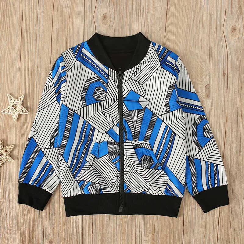 European och American Boys Girls Clothing African Boho Style Printed Shirt Zipper Jacket Barnens 210528