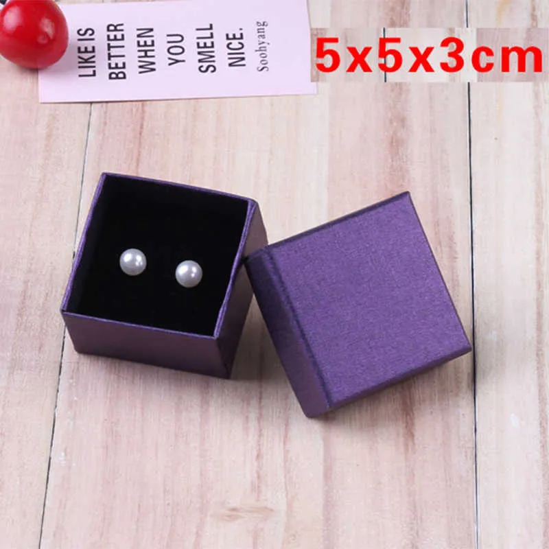 24шт квадратный ювелирные изделия упаковочная коробка 9 * 7см фиолетовый бумаги ожерелье кольцо серьги браслет подарочная коробка для дня святого Валентина высокое качество 211014