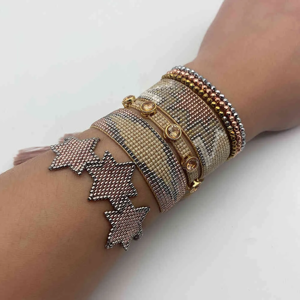 Bluestar Turkiska Evil Eye Miyuki Bead Bracelet Star Chic Pulseras Mujer Moda Handgjorda Crystal Armband