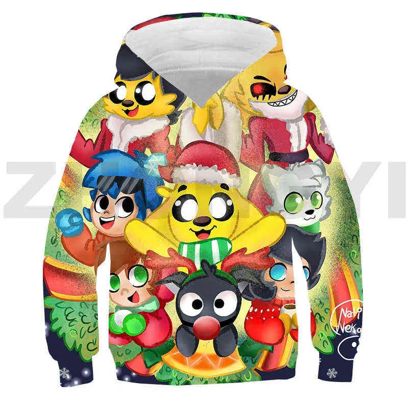 3D anime mikecrack hoodie compadretes kid streetwear harajuku the compas لعبة الأطفال اليومية صالة ارتداء صبي الرجال sweatshirts 220114