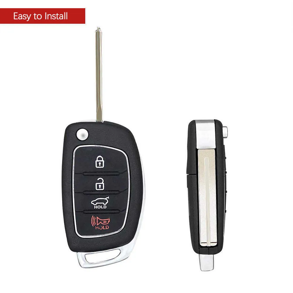 قابلة للاستبدال CAR CAR Remote Key Shell Case لـ Hyundai Santa Fe Sonata Tucson i40 IX45 Case 4 Case 4 with uncut Blade4693573