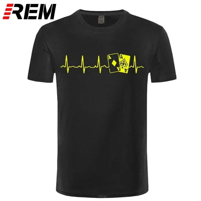 T-Shirt Poker Heartbeat Shirt Anime Homme Grau für Männer Kleidung Spleißen Baumwolle billig individuell bedruckte T-Shirts 210409