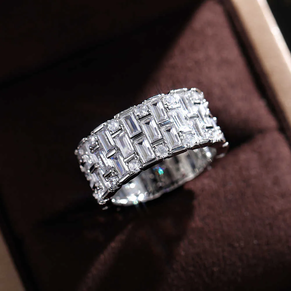 Huitan luxe zilveren kleur vrouwen trouwringen geometrische CZ eenvoudige stijlvolle vrouwelijke accessoires hoge kwaliteit verklaring sieraden hot x0715