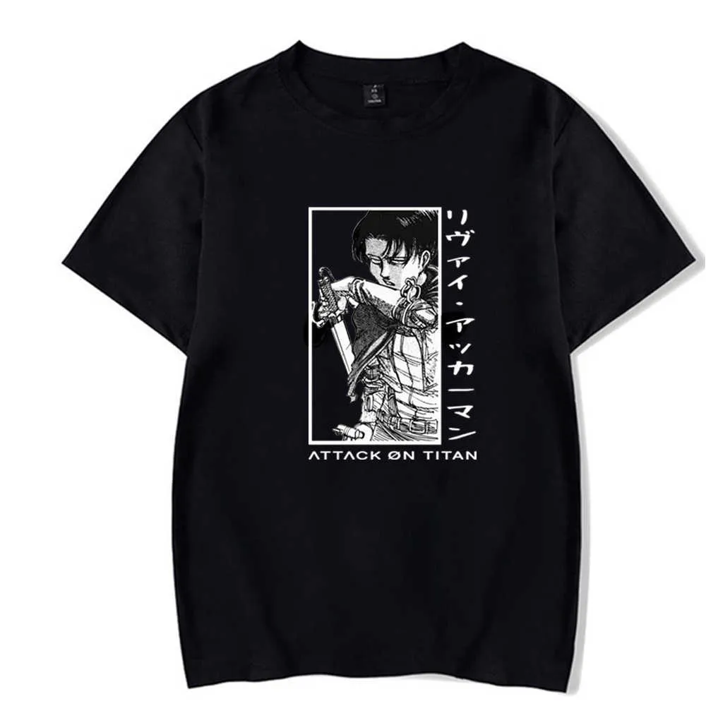 Attack on Titan Fashion Anime Cuello redondo Manga corta Camiseta casual Y0809