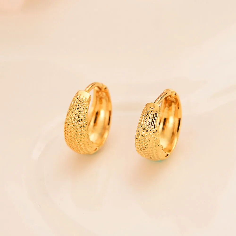 Solid Gold G F Circle Hoop Earring Efbustribed Małe kolczyki Vintage elastyczne krewetki męskie męskie prezenty 2466