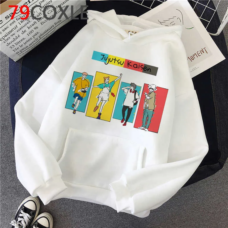 New Japanese Anime Jujutsu Kaisen Hoodies Men Kawaii Cartoon Gojo Satoru Graphic Streetwear Unisex Tops Funny Sweatshirts Male Y0816
