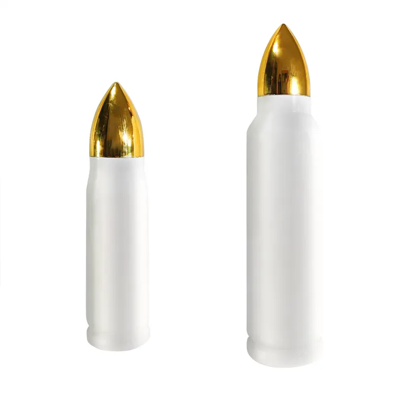 المستودع المحلي 17oz 33oz تسامي رصاصة tumbler blanks أبيض الرصاص زجاجة الفولاذ المقاوم للصدأ أكواب السفر DIY DUBLE14C