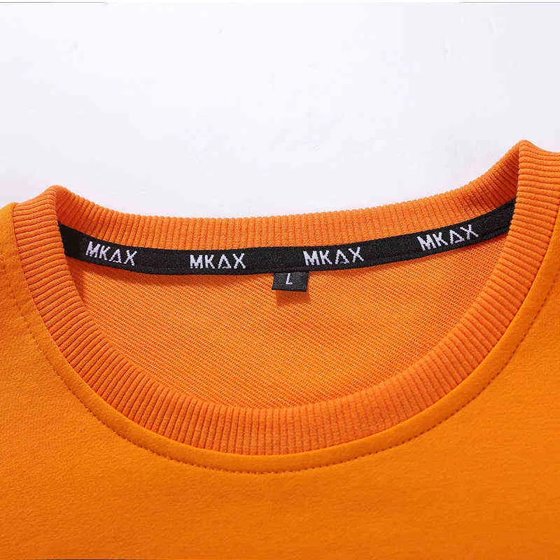 Sweats à capuche pour hommes de couleur unie, plus la taille 8XL 9XL Mens Orange Hoody Spring Automne Pull Noir Streetwear Oversize Sweat-shirt masculin 211106