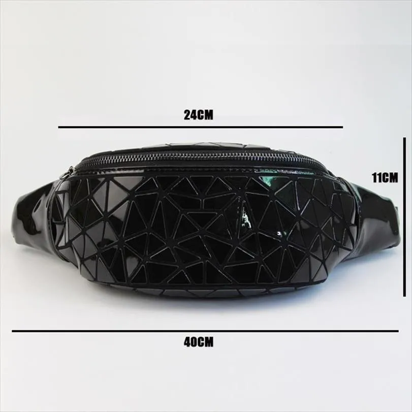 Mode Vrouwen Taille Fanny Packs Geometrie Tassen Heuptas Pailletten Pack Vrouwelijke Lichtgevende Borstzak Banane228U