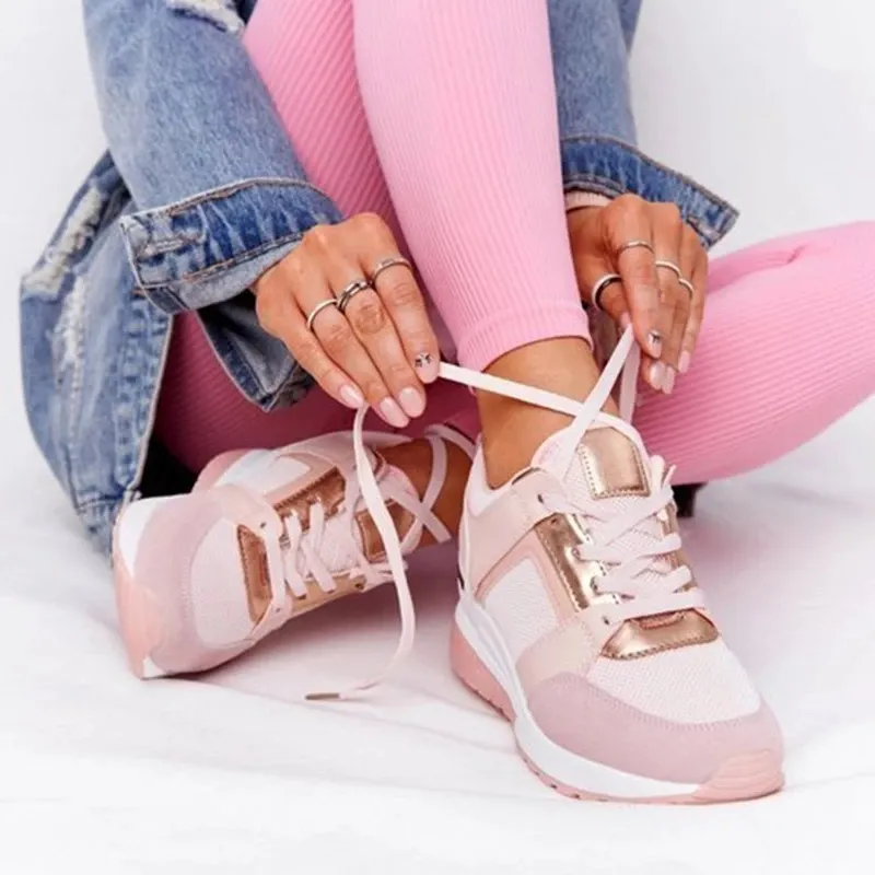 2021 femmes compensées baskets vulcaniser paillettes secouer chaussures mode filles Sport chaussures femme Sneaker chaussure femme chaussures