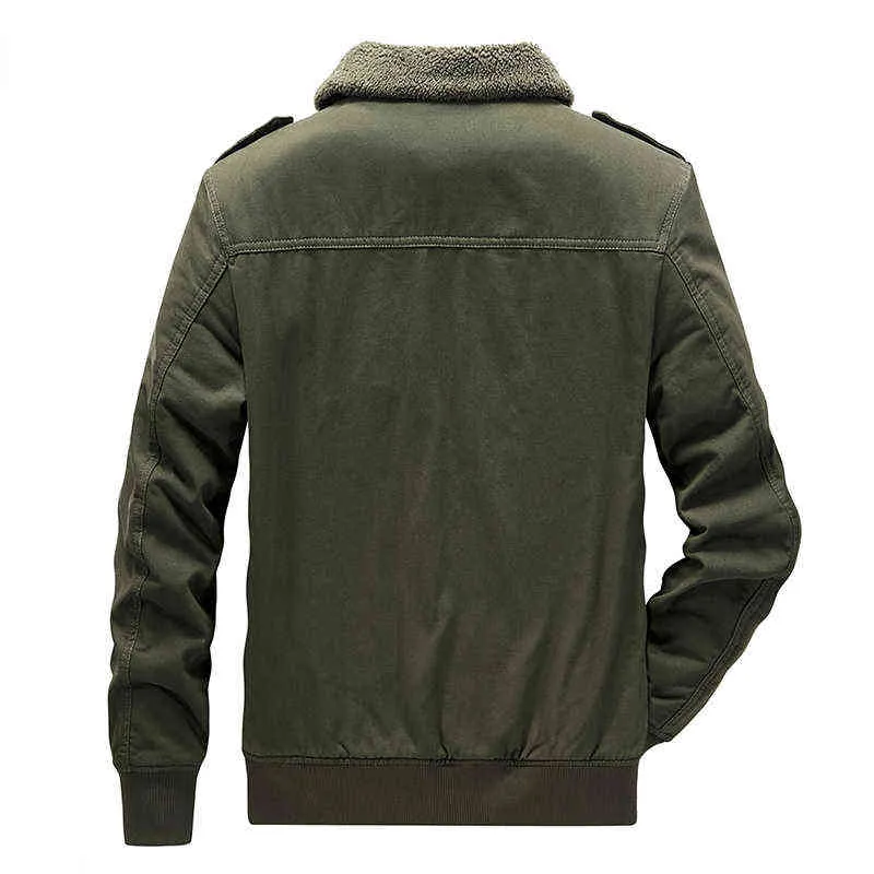 Chaifenko Bomber Jaqueta Parka Casaco Homens Inverno Quente Espesso Velo Colarinha Militar Marca Táticas Exércitos 6xL 211217