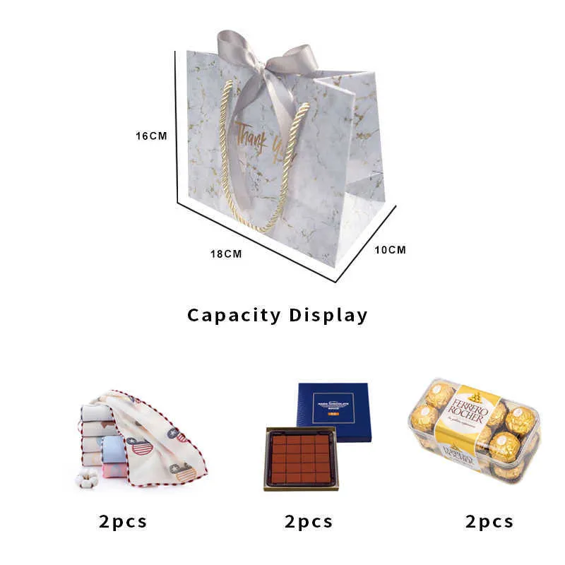 Avebien 10ps Creative Marble European Style Gift Borse Reghip Box dona bomboniere matrimoni e sacchetti di caramelle regalo gli ospiti 210724