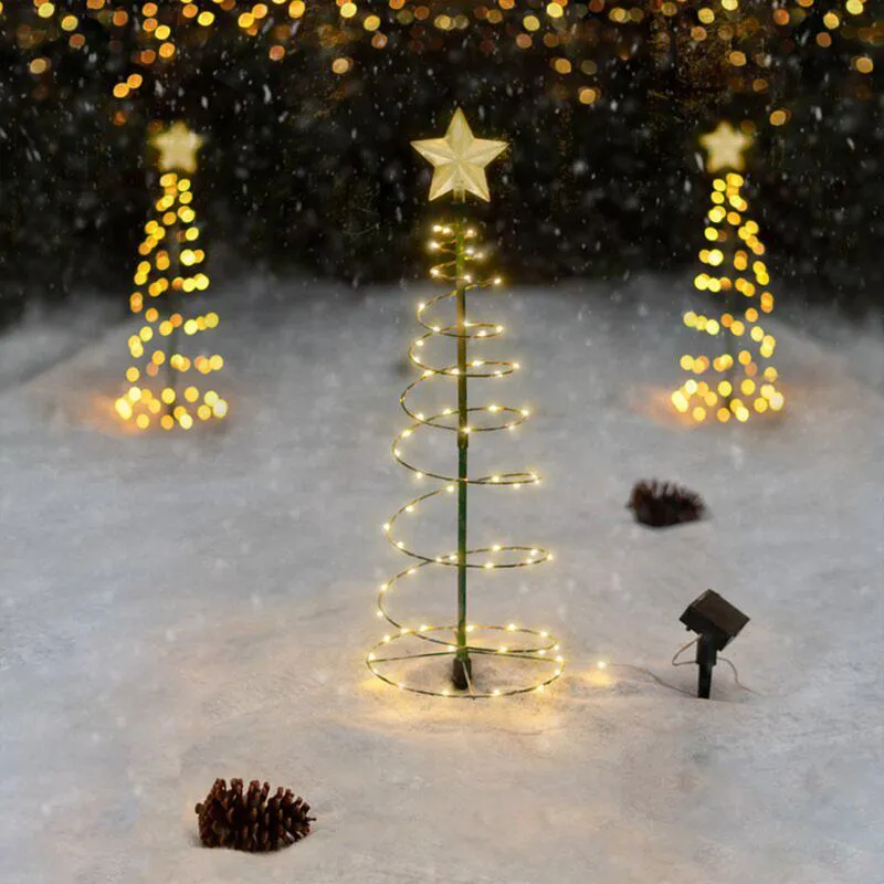 芝生ランプクリスマスツリーライトソーラーパワーLEDクリスマスフリッカリングストリングデコレーションホームYear233LL
