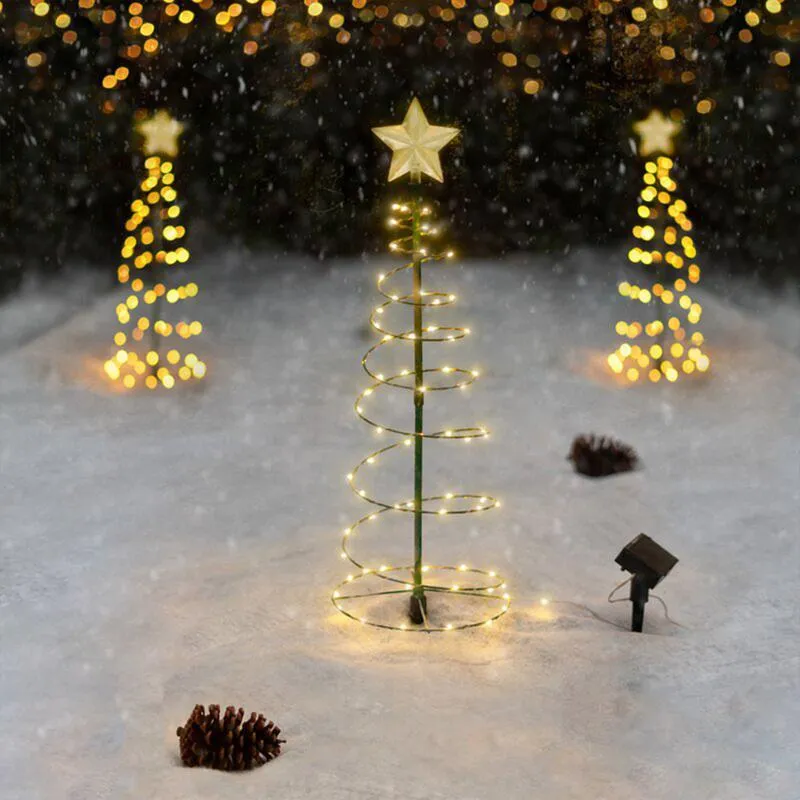 Lampes de pelouse Arbre de Noël Lumières LED à énergie solaire Décoration de chaîne de scintillement de Noël pour la maison Year233l