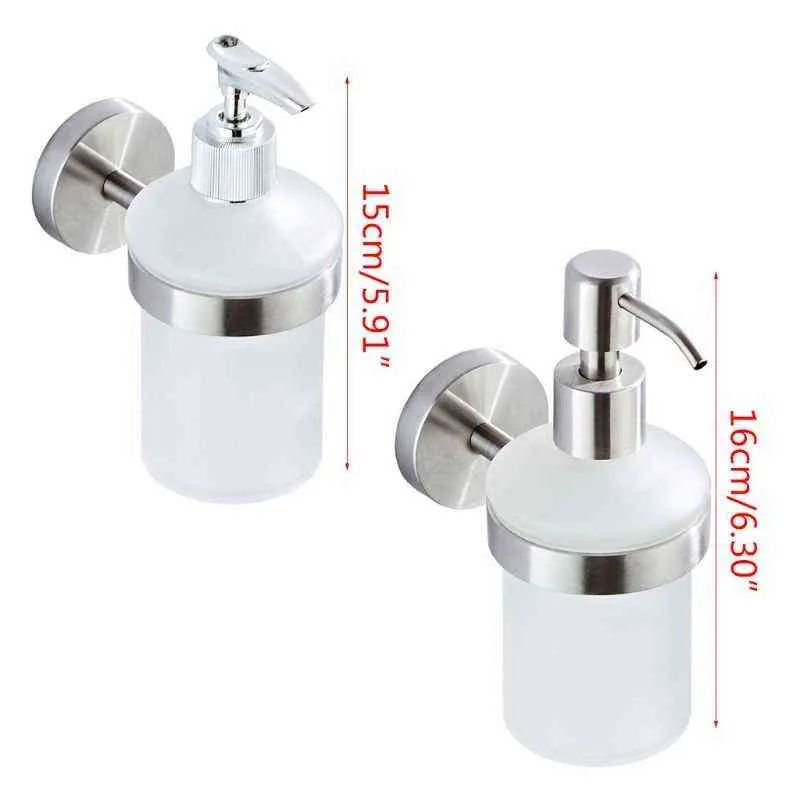 Dispenser di sapone a parete in acciaio inossidabile da 200 ml Pompa a pressione manuale bagno L4MB 211206