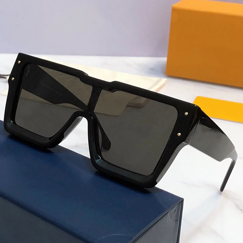 Lunettes de soleil en cristal surdimensionnées pour femmes 1547 aspect attrayant carré lentilles noires protection UV lunettes de créateur 100% pour hommes avec o320P