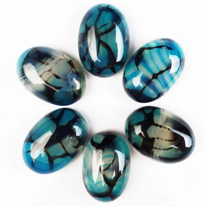 12 pezzi interi vene blu naturali agate cabochon cabochon ovale 17x12x6mm gioielli che producono accessori senza buco 2107204315536