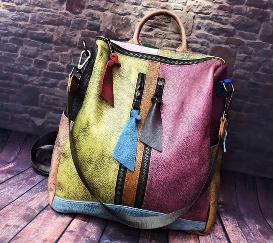 rugzak vrouwen echte lederen cabrioletjes rugzakken vrouwelijk dames lederen backpack schooltas voor meisje mochila feminina170w