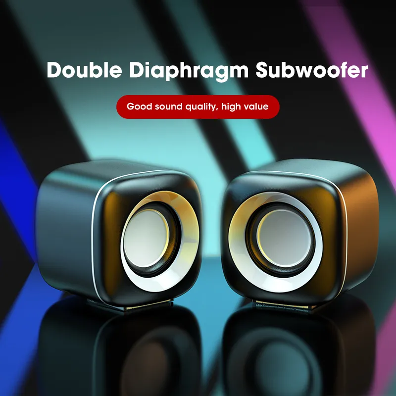 Mini Datorhögtalare Deep Bass Speaker TV Laptop Surround Sound Box Subwoofer Kraftfull Multimedia Högtalare