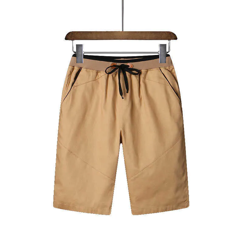 Mantlconx pantalones cortos casuales hombres streetwear para moda verano cintura elástica pantalones cortos negros masculino cómodo 210714