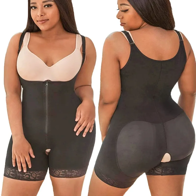 Full Body Shaper Bodysuit Shapewear för Kvinnor Tummy Control Butt Lifter Push Up Underbust Slimming Underkläder Gddles Corset Belt