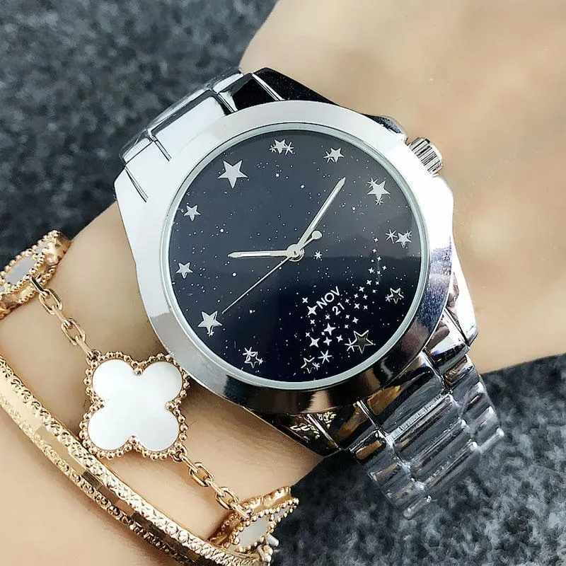 Fashion Brand Wrist Watch for Women's Steel Metal Band Quartz Watches Unisex Men's Quartz Watch Charming