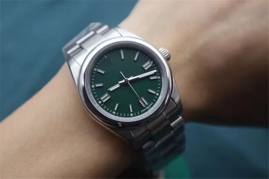 Hoge kwaliteit klassieke vrouw horloge datum klok mechanisch automatisch uurwerk roestvrijstalen horloges 36 mm roze gezicht hardlex glas 180299U