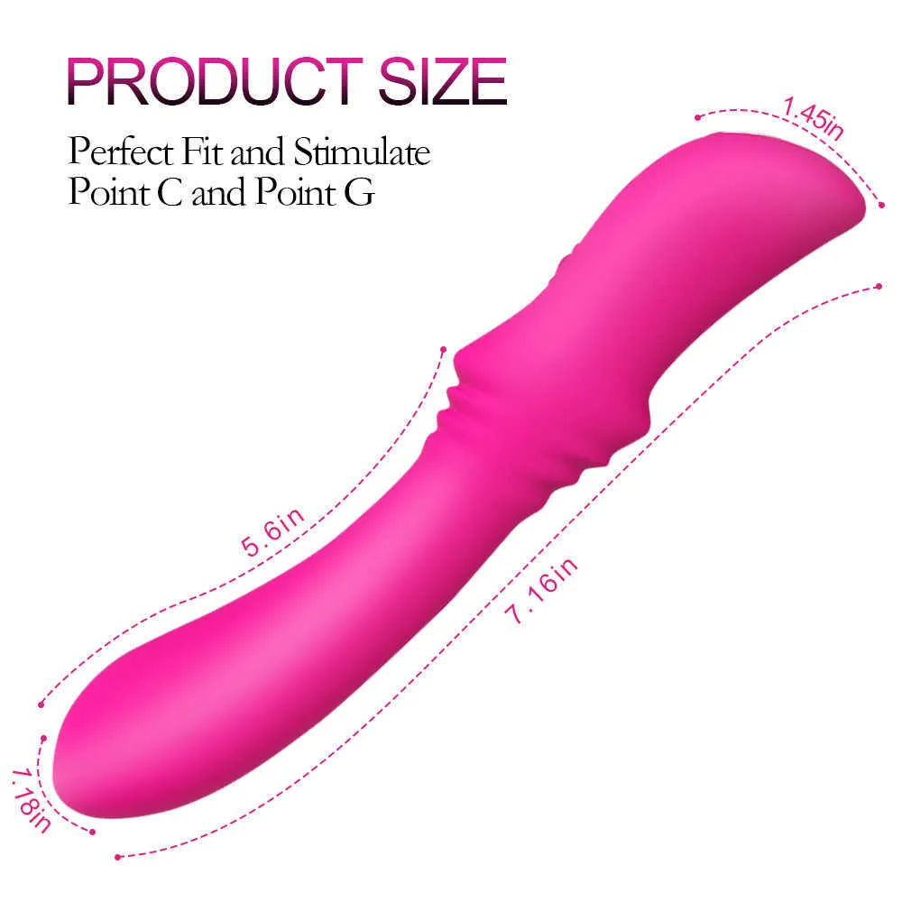 Phanxy kraftfull vibrator kvinna 9 lägen g spot vibrerande massager för kvinnliga vuxna sex erotiska leksaker vagina dildo onani leksak 210622