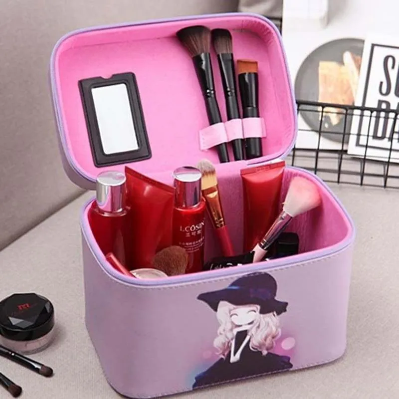 Cosmetic Case Bag Pu Storage Cosmetics Suitcase Makeup Pouche Sacs Cas3235