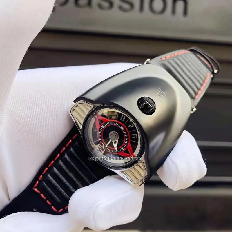 Azimuth Gran Turismo Montres PVD Acier Thème de course automobile Miyota Montre automatique pour homme Cadran noir Bracelet en cuir Montres-bracelets pour hommes 221k