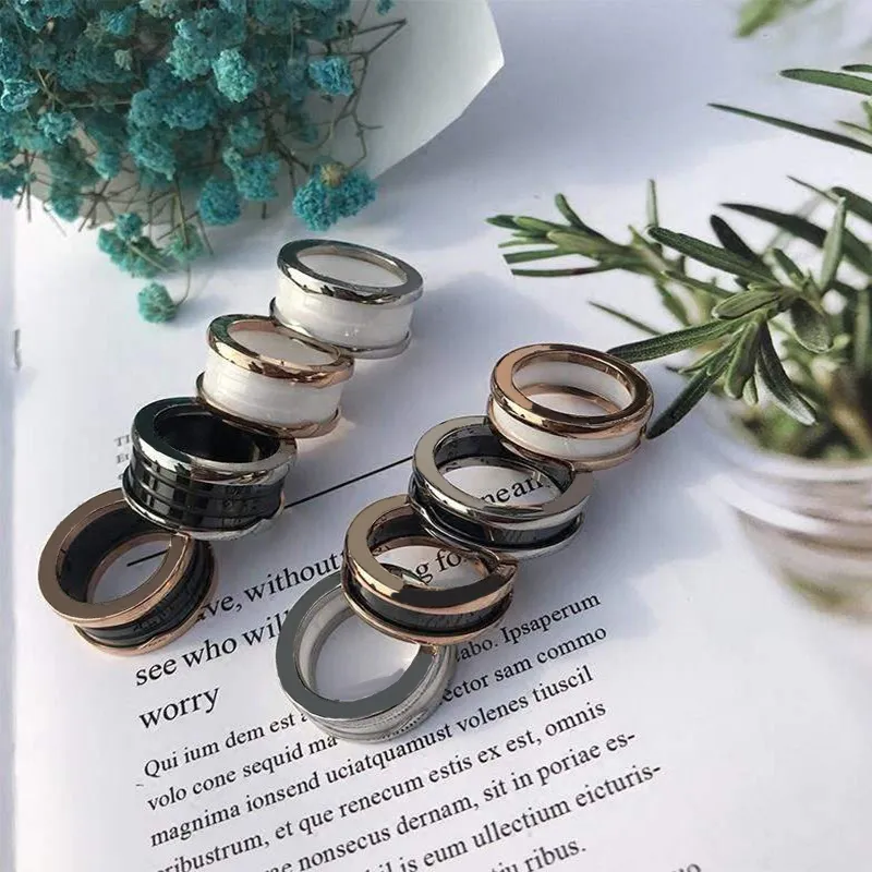 Original Brand Titanium Steel Ring för män och kvinnor Porslinring bröllop Kopiera ring Huanbao Par Gift7924392