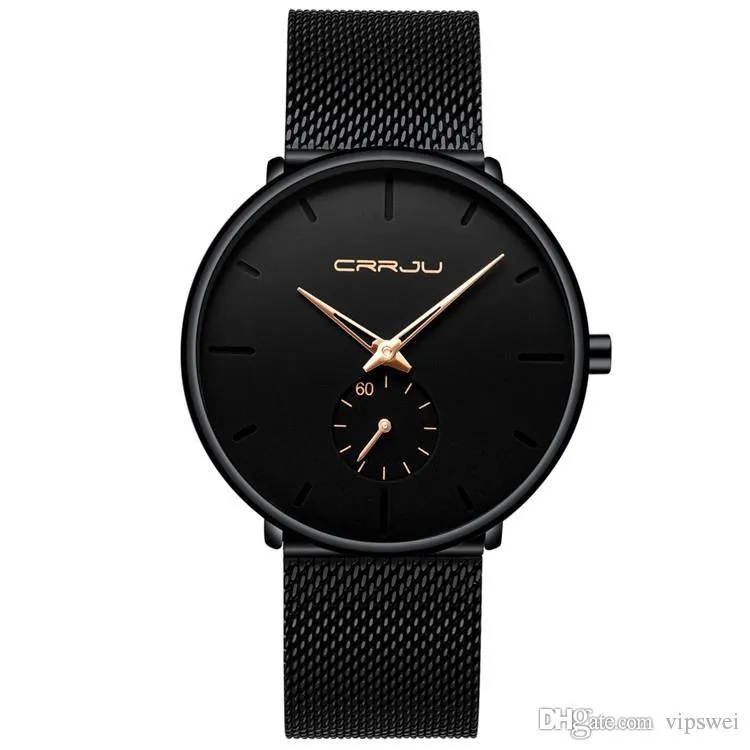 Мужские роскошные брендовые модные кварцевые часы высокого качества, простой дизайн, ультратонкий циферблат, часы из нержавеющей стали с сетчатым ремешком, Water363h