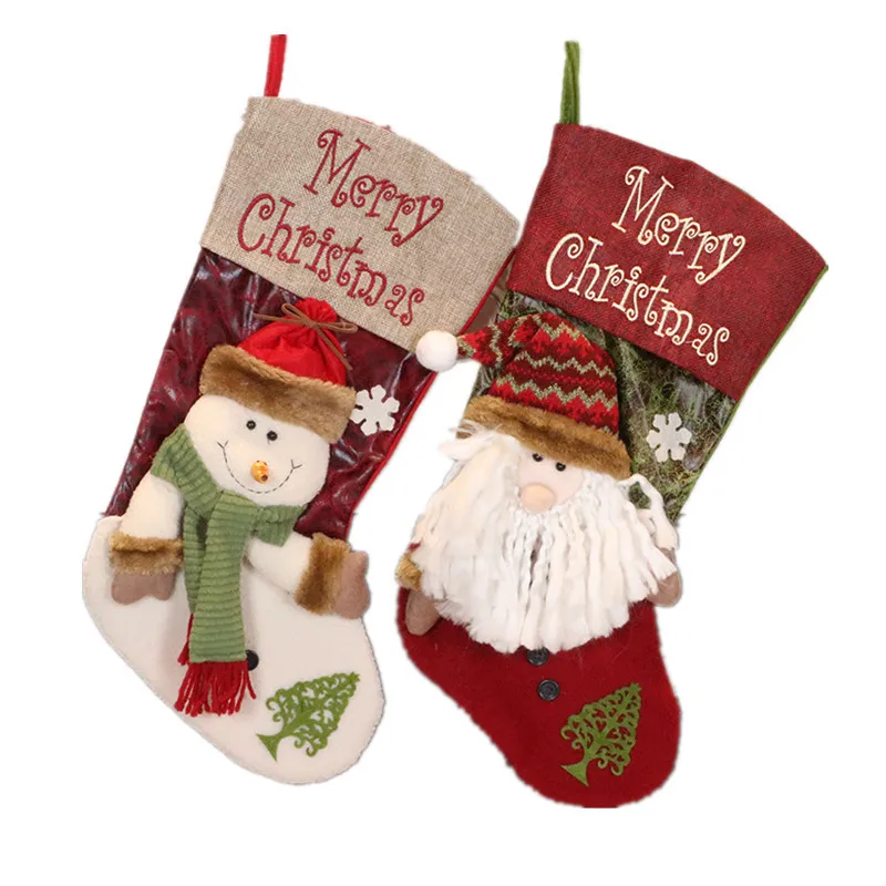 Decorazione natalizia Calze natalizie bambini Borsa regalo Borsa di caramelle Borsa natalizia con pendente