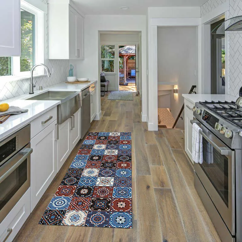 Tapis de porte de sol bohème pour salon tapis de cuisine anti-dérapant Crapet moderne résistant aux rides tapis de cuisine paillasson décor à la maison 210917