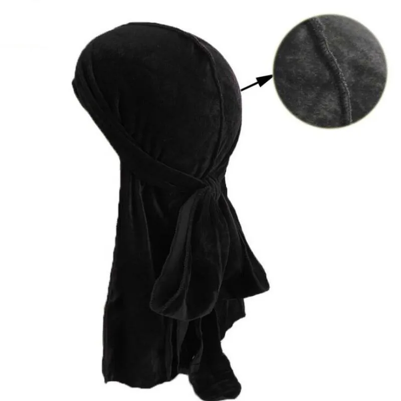 Eşarp Unisex Erkek Kadın Durag Do Do Du Rag Velvet Nefes Alabilir Bandana Şapka Eşarp Uzun Kuyruk Headwrap 2021 Kemo Kapak Düz Renk HEA254G