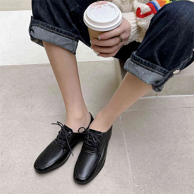 Женщины толстые здорованные высокие каблуки круглые кожаные кожаные шнурки мода черная весна и 2 9