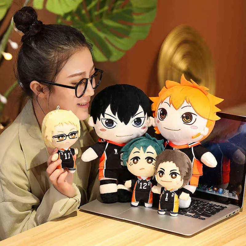 1 pz 20/30 cm Kawaii Haikyuu giocattoli di peluche Bella Anime Hinata Syouyou kageyama Tobio farcito morbido bambole portachiavi Ragazzi Bambini regalo di Natale Y211119