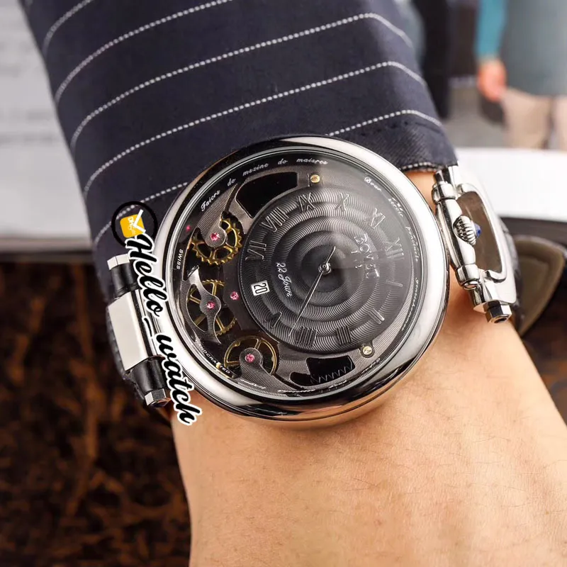 46 mm Bovet 1822 Tourbillon Amadeo Fleurie zegarki Automatyczne męskie zegarek żółte złoto markery rzymskie szkieletowe brązowe skóra 301e