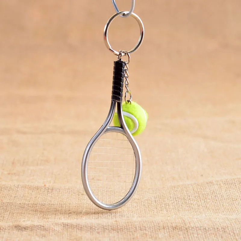 Mini raquette de Tennis pendentif porte-clés porte-clés porte-clés anneau Finder Holer accessoires pour cadeaux de fête des amoureux