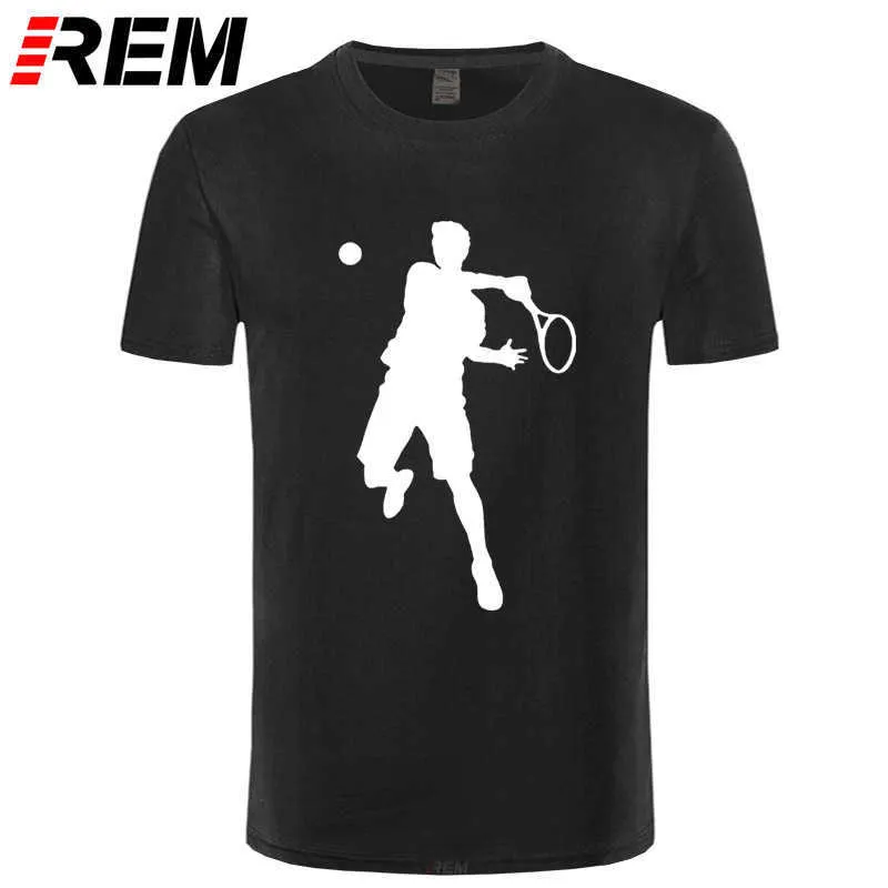 REM tee Cool tennis player stampato T-shirt da uomo moda di alta qualità di marca divertente Moda raglan manica corta Top Tshirt 210716