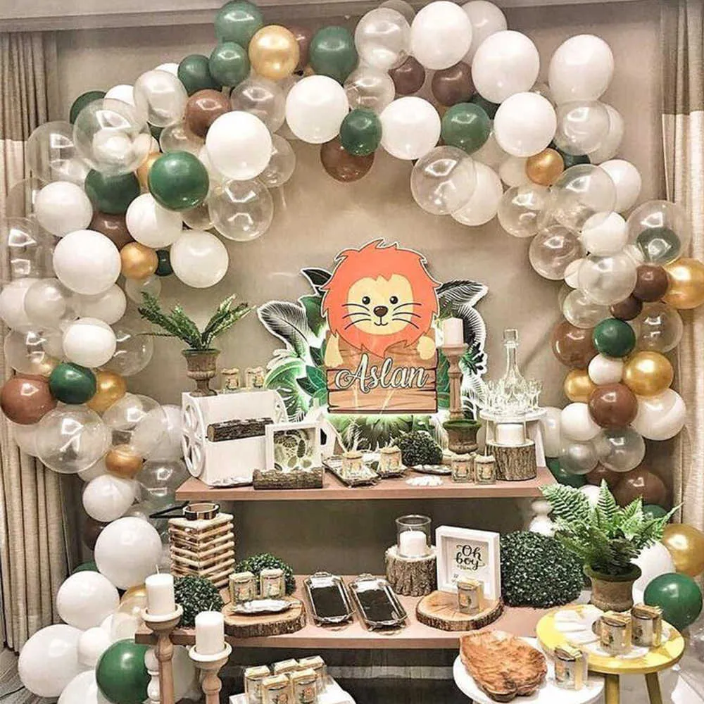 haricot vert ballon guirlande arc kit rétro couleur ballon ensemble mariage fête d'anniversaire décorations bébé douche hélium globos 210719