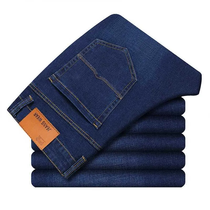 Erkekler Tüm Siyah Renkler Pantolon Marka Giyim Moda Casual Denim Pantolon Erkek Kalite 210716