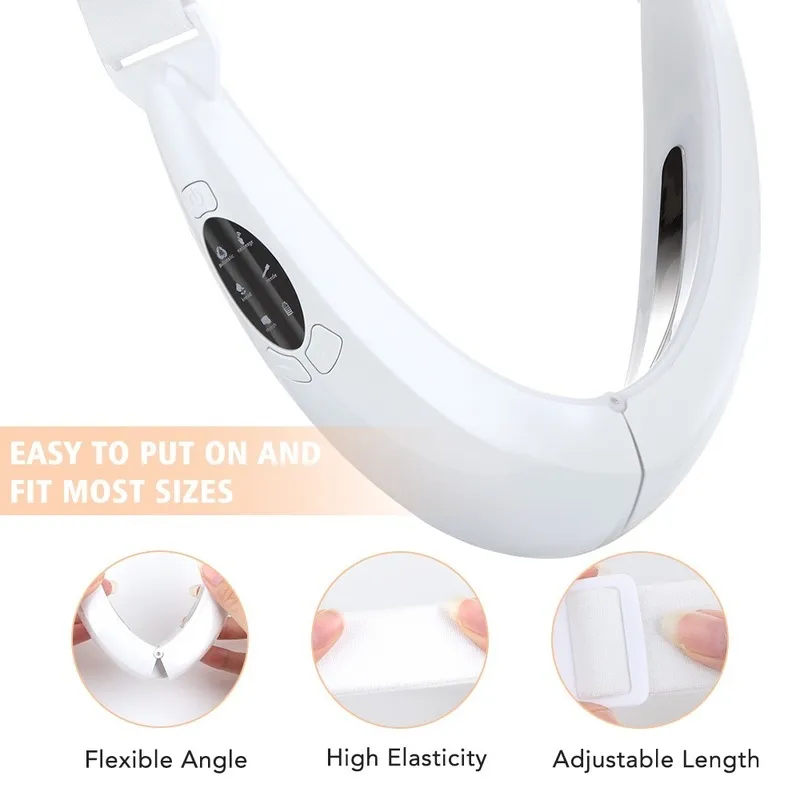 Masajeador adelgazante facial V-Line Up Lift Belt Machine LED Pon Light Therapy EMS Masaje Recargable Anti Age Slimmer 220216