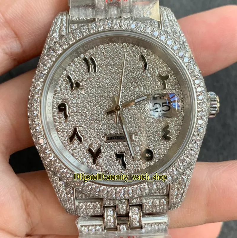 Eternity Jewelry Watches RFF V4 mais recente 126334 126234 126333 Diamantes árabes Dial A2824 Icegud automático