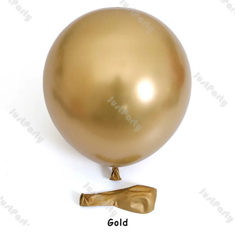 Balões de metal prateado 192 peças guirlanda faça você mesmo decorações de casamento cromo ouro champanhe fosco preto arco de balão decoração de festa de aniversário x203a