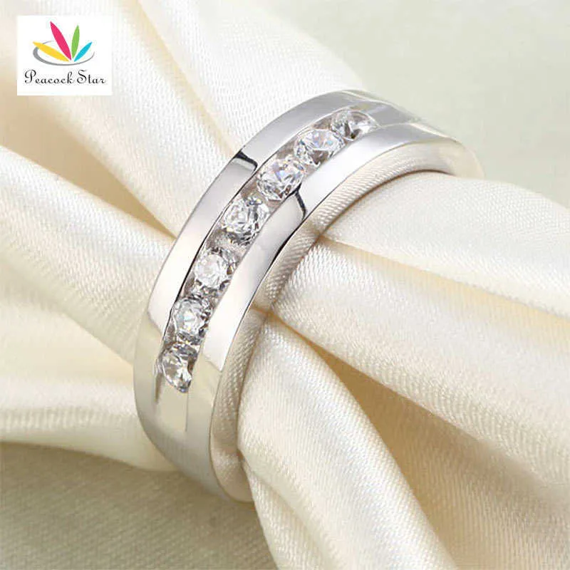Peacock Star Round Cut Men039S Bridal Weddal Band Solid 925 Sterling Silver Ring Jewelry CFR8057 Y07235477734