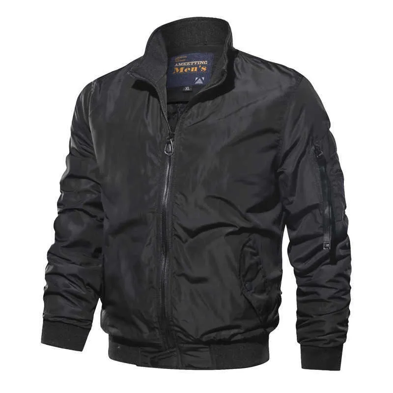 Military Jacket Men's Slim Bomber Jacket Aurumn Winter Men Outerwear Casual Long Sleeve Jackes and Coats Mens Clothing Plus Size 210923