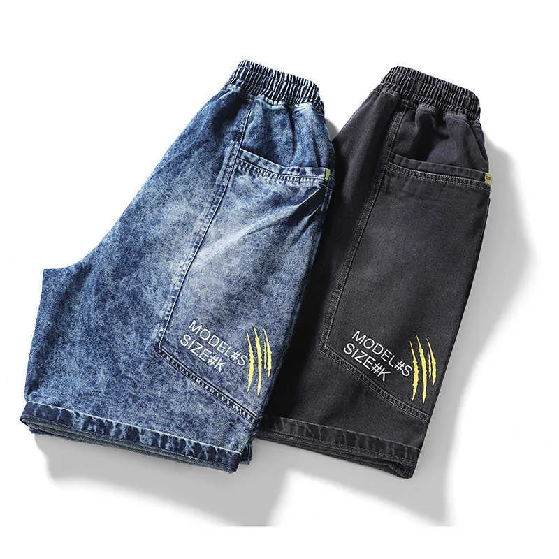 Jeans Shorts Hommes Summer Casual Marque Streetwear Coton Denim Pantalon Larege Taille 8XL Pantalon Harajuku 210714