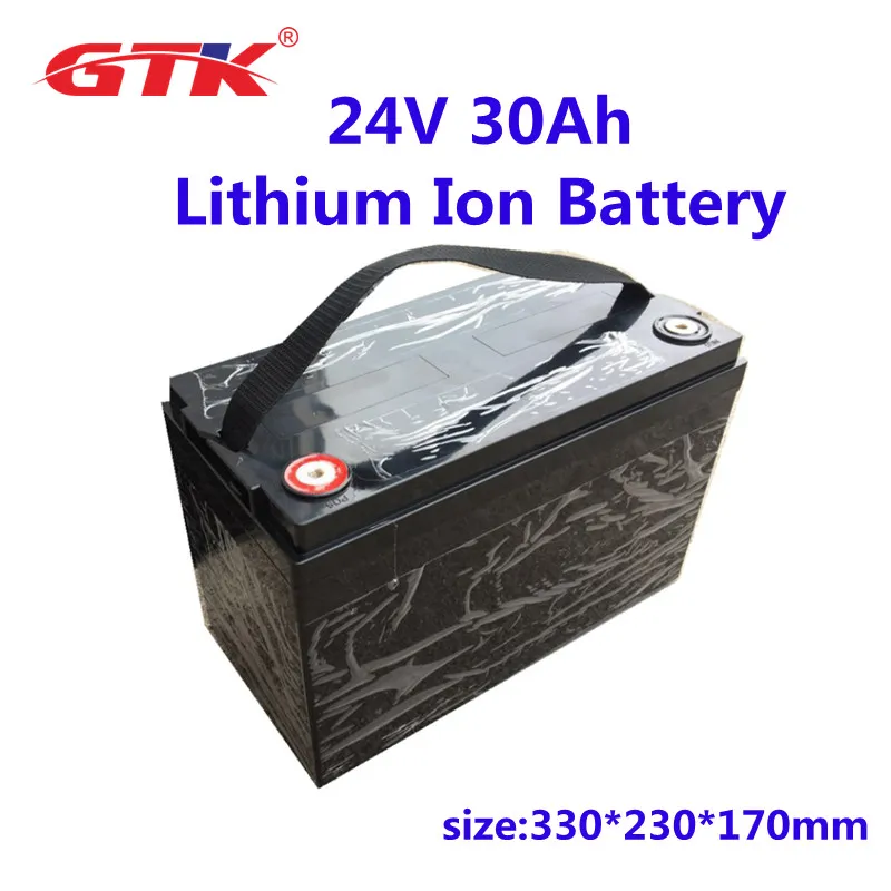 Pacco batteria ricaricabile agli ioni di litio 24V 30Ah con bms accumulo energia solare carrello golf + caricabatterie 5A